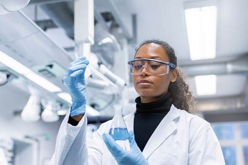 Scientist Conducting Laboratory Experiment